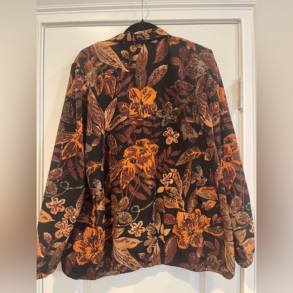 Vintage 90s Blair Leaf Floral Print Jacket Size L - Picture 6 of 6